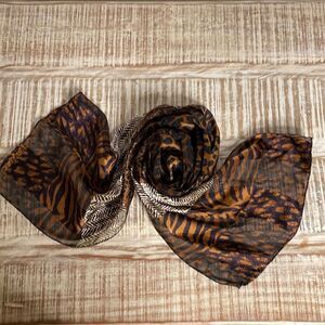 Adrienne Vittadini Vintage Animal Print Silk Scarf